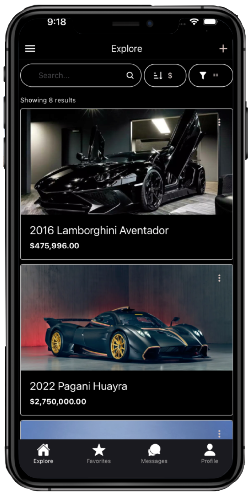 LUX iOS app screen