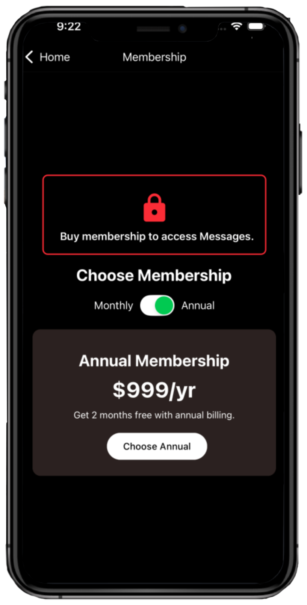 LUX iOS app screen